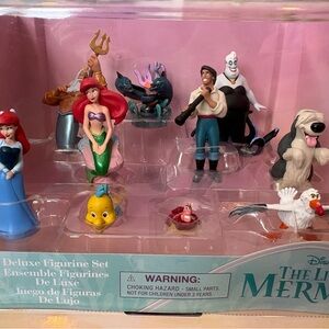 Disney the Little Mermaid Deluxe Figurine Set 10 Pieces, Ariel Play Toy New